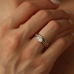 Nangi fine jewelry - white lab-grown diamond ring in gold