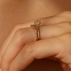 Nangi fine jewelry - white lab-grown diamond ring in gold