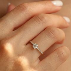 Nangi fine jewelry - white lab-grown diamond ring in gold