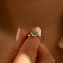 Nangi fine jewelry - white lab-grown diamond ring in gold