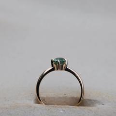 Nangi fine jewelry - teal sapphire ring in rose_gold