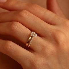 Nangi fine jewelry - white lab-grown diamond ring in gold
