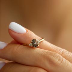 Nangi fine jewelry - brown ring in yellow gold