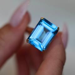 Nangi fine jewelry - blue topaz ring in yellow gold