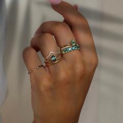 Nangi fine jewelry - teal sapphire ring in gold