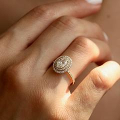Nangi fine jewelry - white lab-grown diamond ring in gold