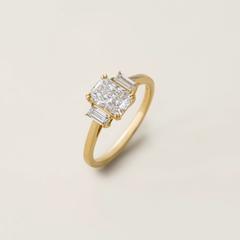 Nangi fine jewelry - white lab-grown diamond ring in gold