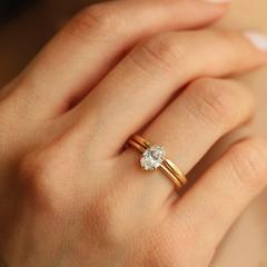 Nangi fine jewelry - white lab-grown diamond ring in gold
