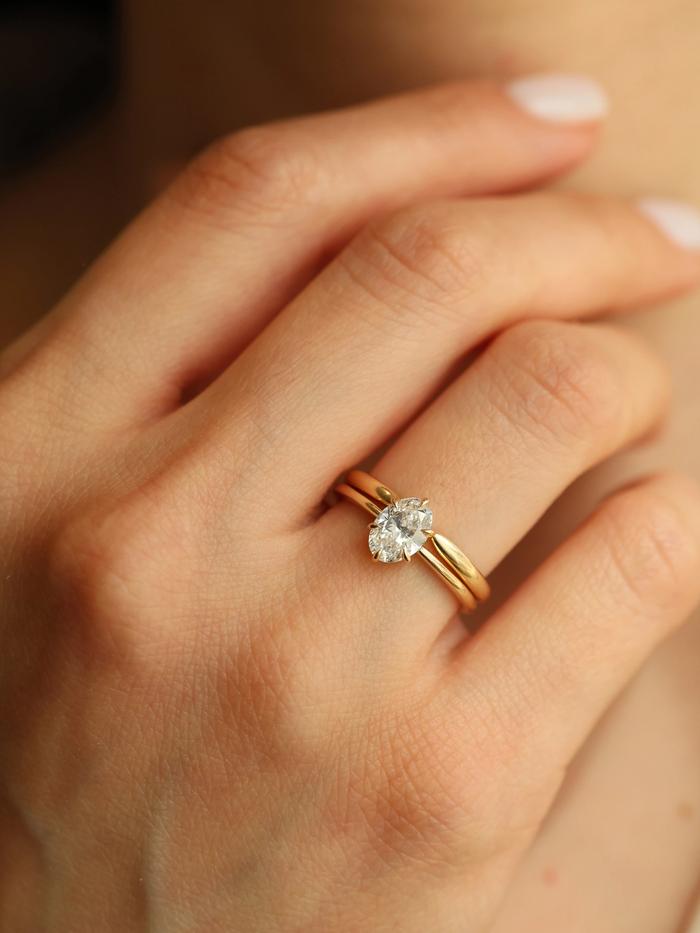 Nangi fine jewelry - white lab-grown diamond ring in gold