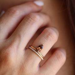 Nangi fine jewelry - brown tourmaline ring in yellow gold