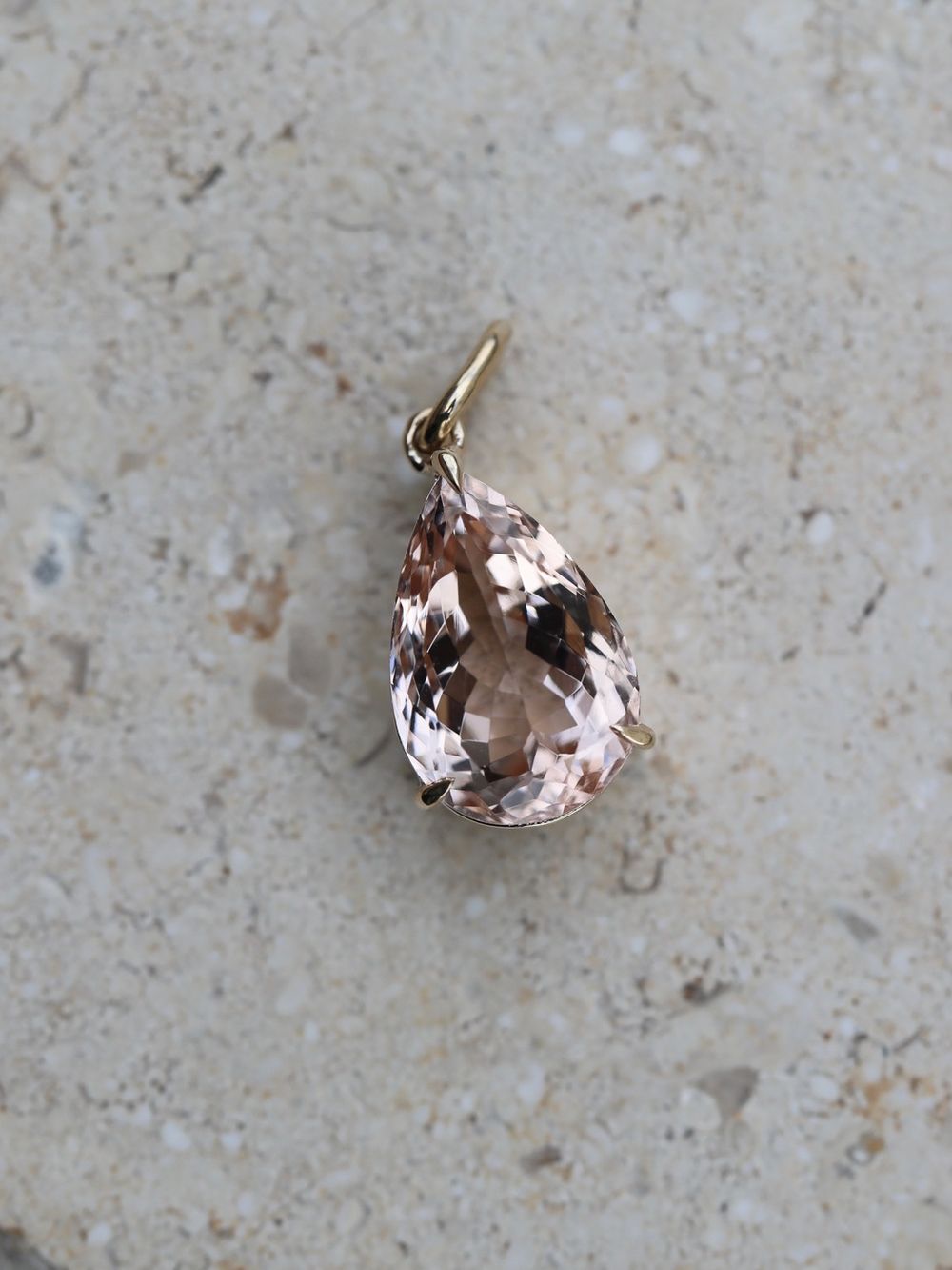 Drop Dead Gorgeous Pink & Champagne Morganite Pendant