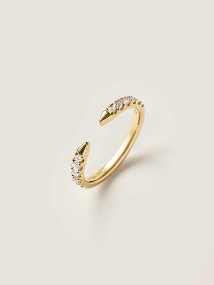 Nangi fine jewelry - white lab-grown diamond ring in gold