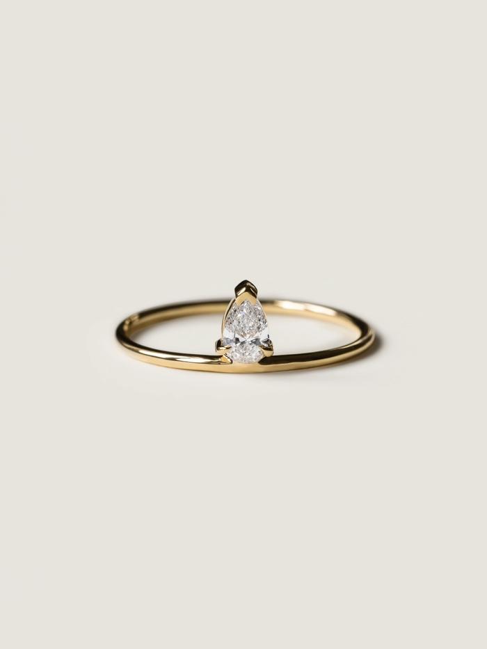 Nangi fine jewelry - white lab-grown diamond ring in gold