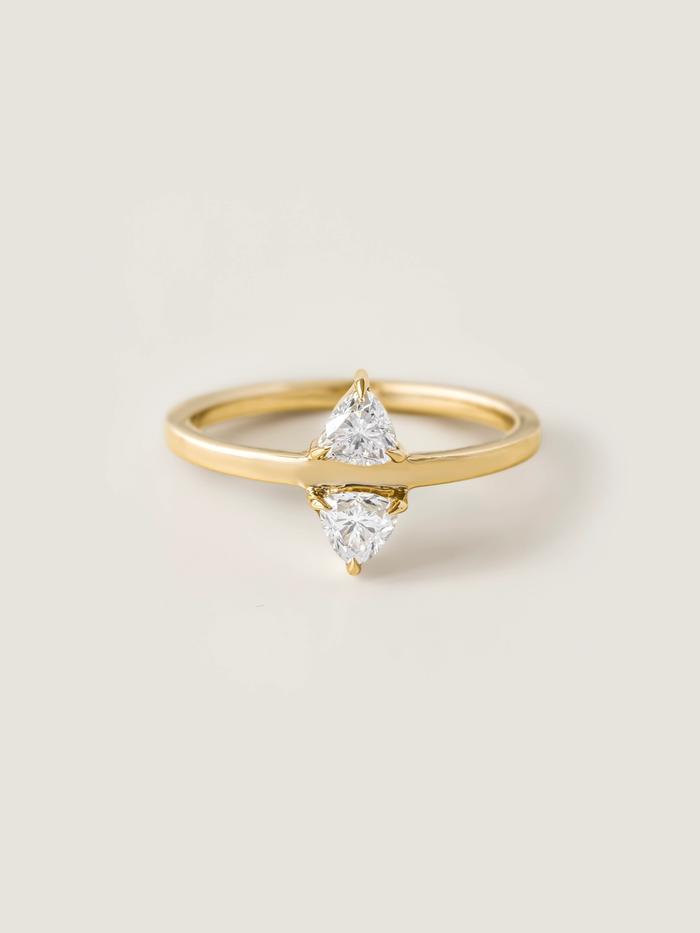 Nangi fine jewelry - white lab-grown diamond ring in gold