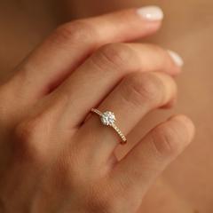 Nangi fine jewelry - white lab-grown diamond ring in gold