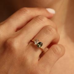 Nangi fine jewelry - green tourmaline ring in yellow gold