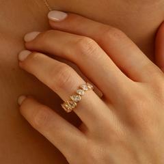 Nangi fine jewelry - white lab-grown diamond ring in gold