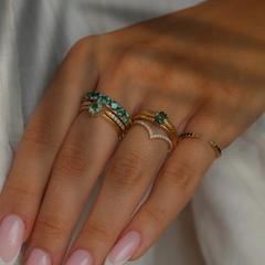 Nangi fine jewelry - teal sapphire ring in gold