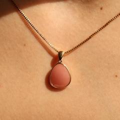 Nangi fine jewelry - pink guava quartz necklace in gold