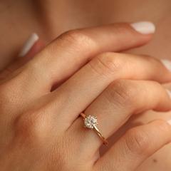 Nangi fine jewelry - white lab-grown diamond ring in gold