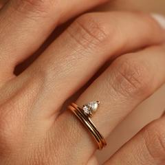 Nangi fine jewelry - white lab-grown diamond ring in gold