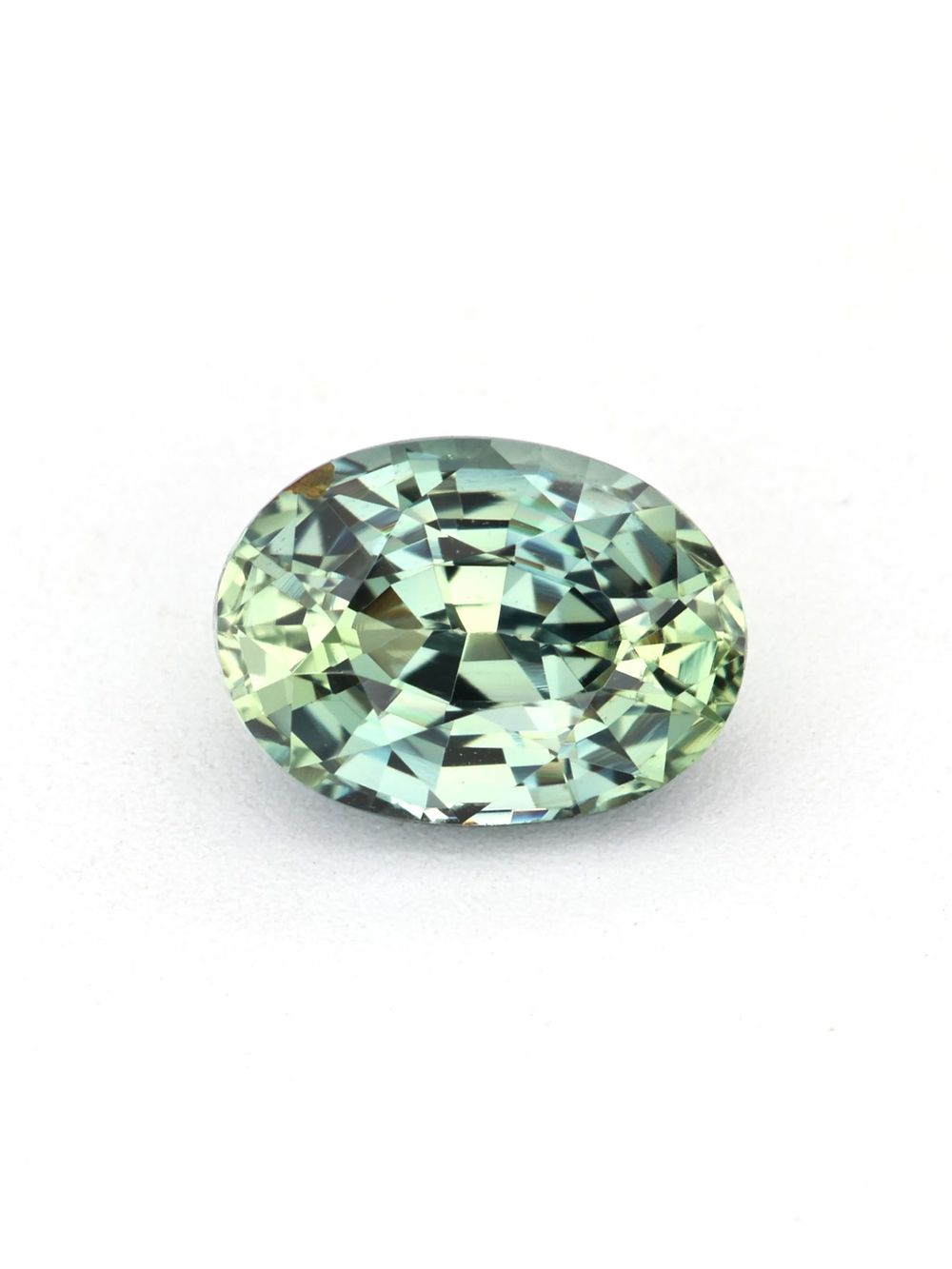 Green Mango Sapphire — 0.77 ct Oval Cut