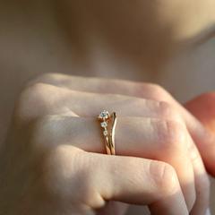 Nangi fine jewelry - white lab-grown diamond ring in gold