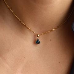 Nangi fine jewelry - blue pendant in yellow gold