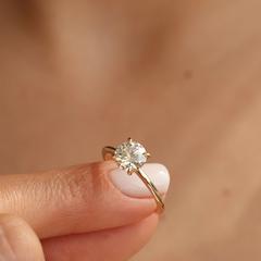 Nangi fine jewelry - white lab-grown diamond ring in gold