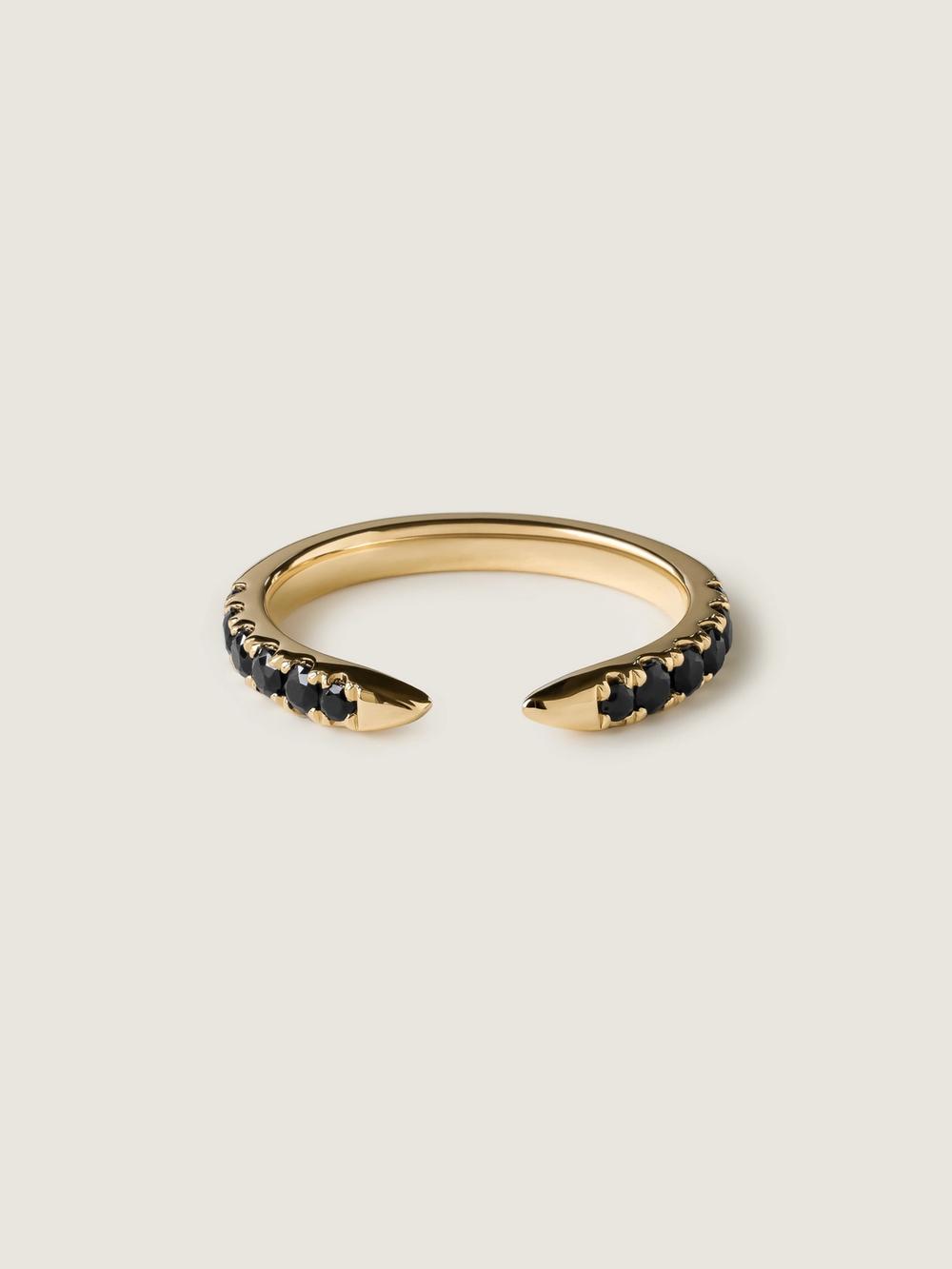Bold Black Sapphire Snake Tail Ring