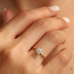 Nangi fine jewelry - white lab-grown diamond ring in gold