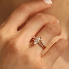 Nangi fine jewelry - white lab-grown diamond ring in gold