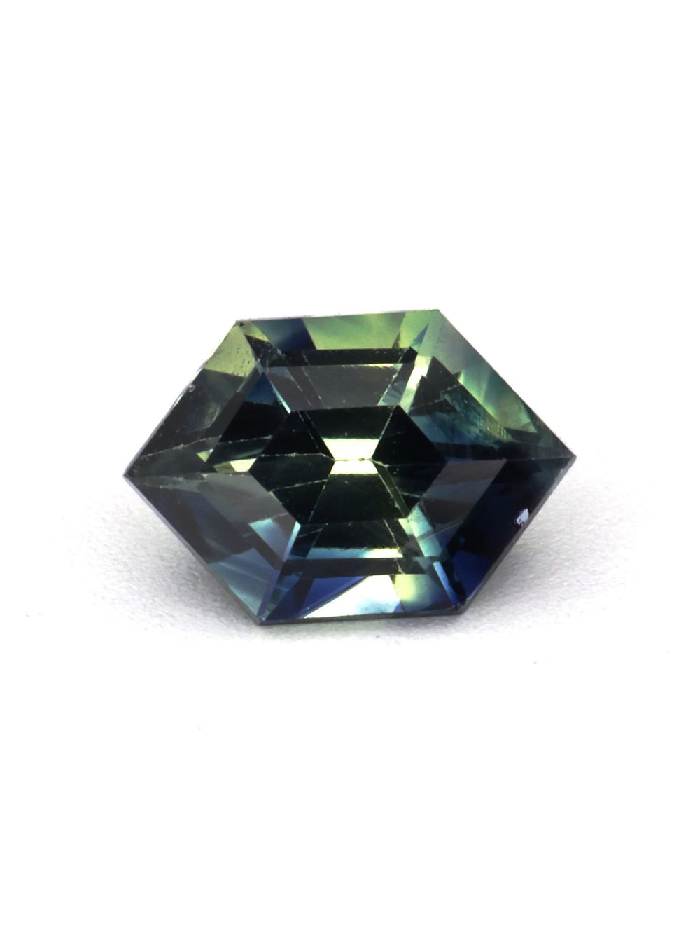Bi-Colored Serendip Sapphire — 0.31 ct Hexagon Cut