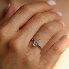 Nangi fine jewelry - white lab-grown diamond ring in gold