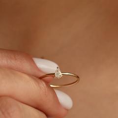 Nangi fine jewelry - white lab-grown diamond ring in gold