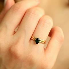 Nangi fine jewelry - black tourmaline ring in yellow gold