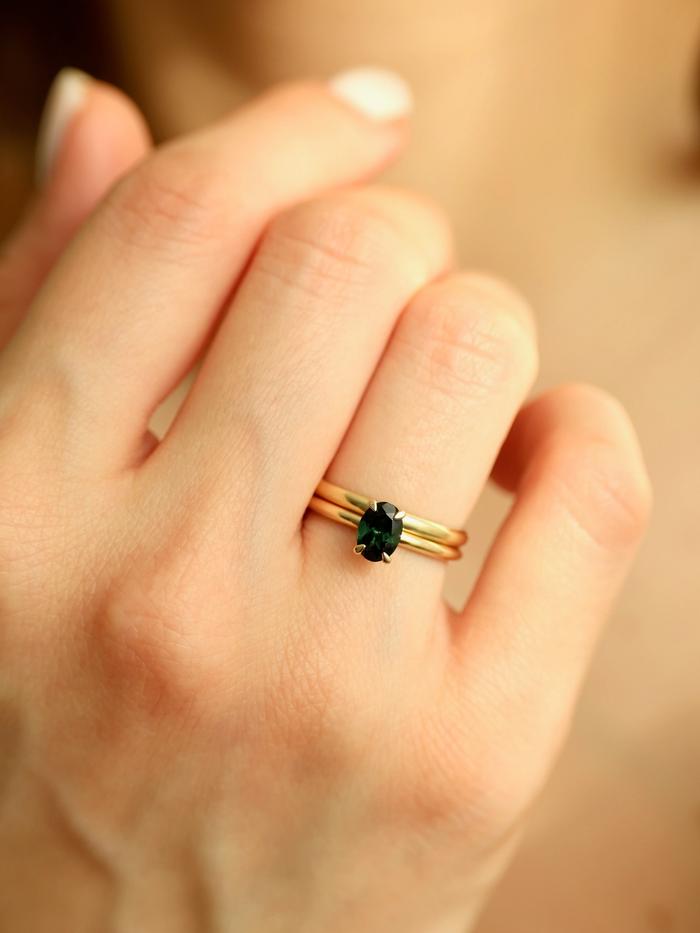 Nangi fine jewelry - black tourmaline ring in yellow gold