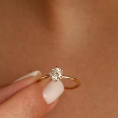 Nangi fine jewelry - white lab-grown diamond ring in gold