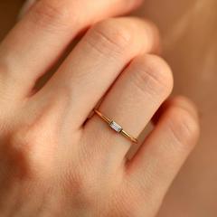 Nangi fine jewelry - white lab-grown diamond ring in gold