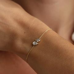 Nangi fine jewelry - white lab-grown diamond bracelet in gold