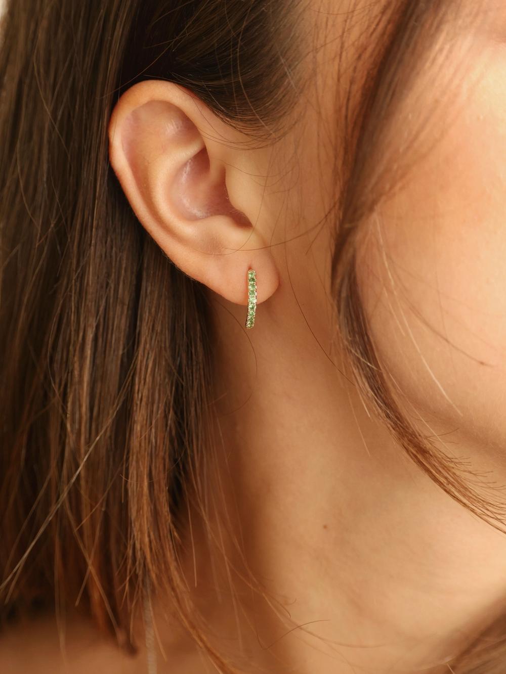 Green Snake Tail Earrings