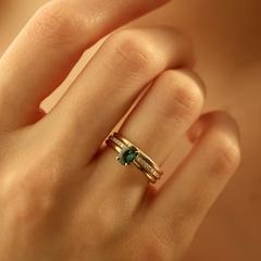 Nangi fine jewelry - green sapphire ring in yellow gold