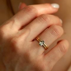 Nangi fine jewelry - grey ring in yellow gold
