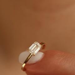 Nangi fine jewelry - white lab-grown diamond ring in gold