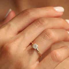 Nangi fine jewelry - white lab-grown diamond ring in gold