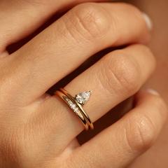 Nangi fine jewelry - white lab-grown diamond ring in gold