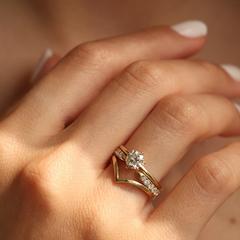 Nangi fine jewelry - white lab-grown diamond ring in gold