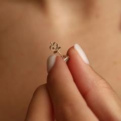 Nangi fine jewelry - white lab-grown diamond earring in gold