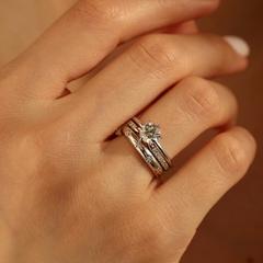 Nangi fine jewelry - white lab-grown diamond ring in gold