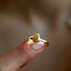 Nangi fine jewelry - champagne lab-grown diamond ring in yellow gold